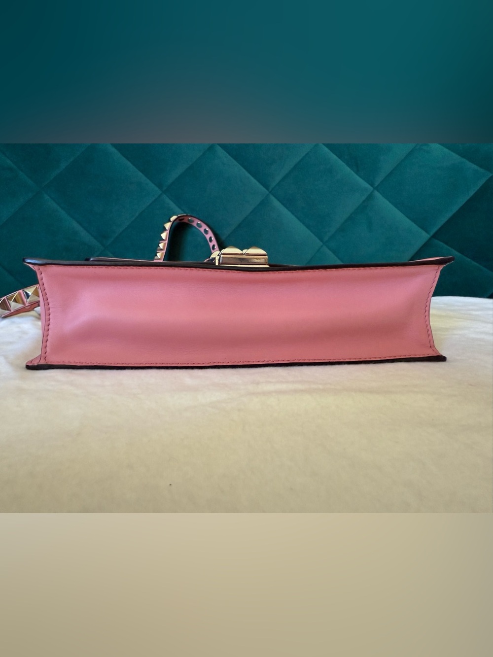 Prada Elektra 1BD120 Pink Studded Flap Shoulder Bag - Picture 5 of 16